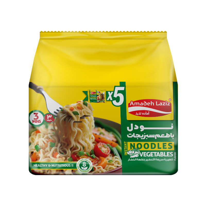 نودل با طعم سبزیجات آماده لذیذ بسته 5 عددی - تصویر 3
